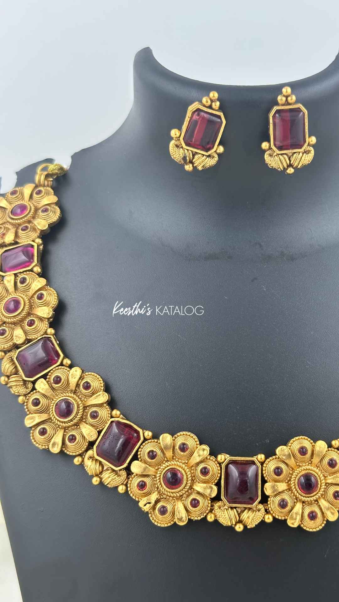 KN1020 - Ruby Blossom Necklace