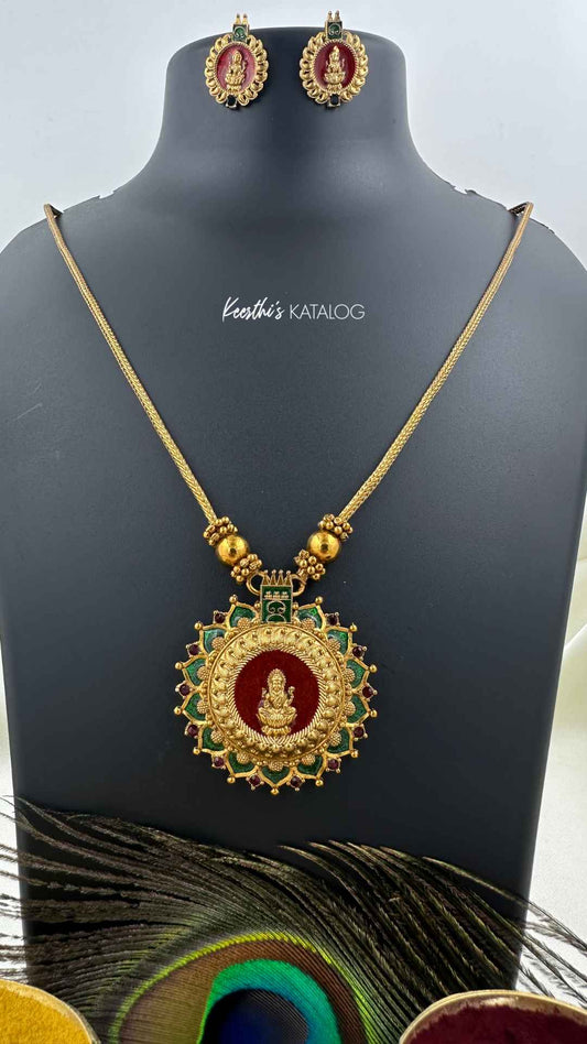 KN1143 - Gajalakshmi Necklace Set