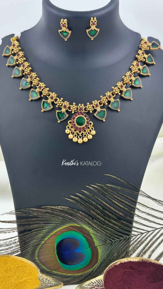 KN1155 - Kerala Traditional Palakka Necklace