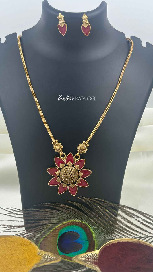 KN1166 - Thamara Flame Necklace Set