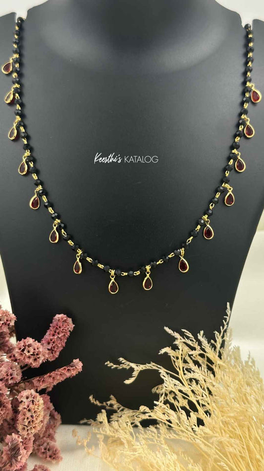 KG1037 - Garnet Teardrop Necklace