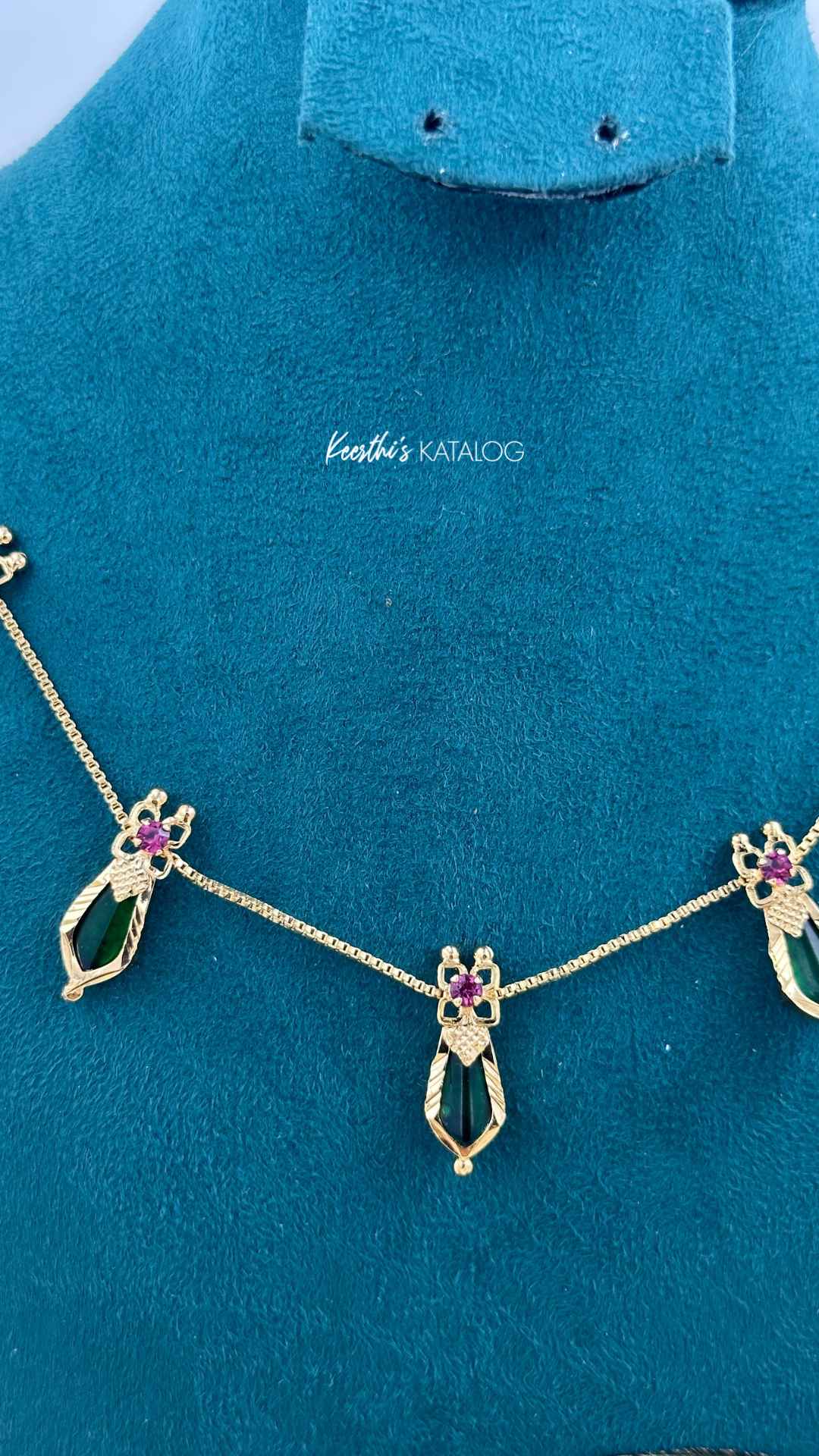 KG1045 - Ruby-Accented Peridot Line Necklace