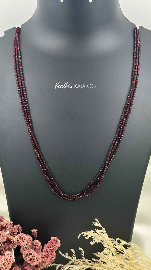 KP1039 - Wine Thread Crystal Necklace