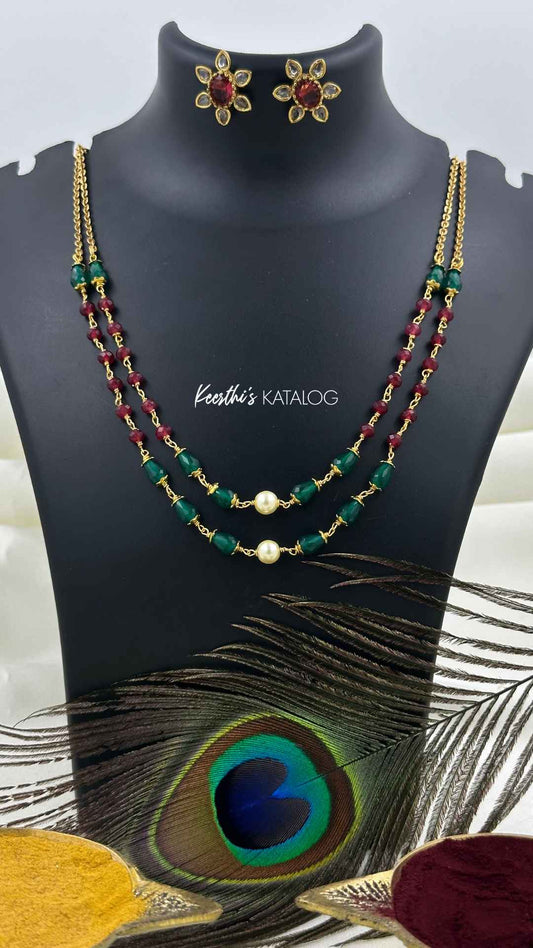 KN1180 - Ruby Forest Necklace Set