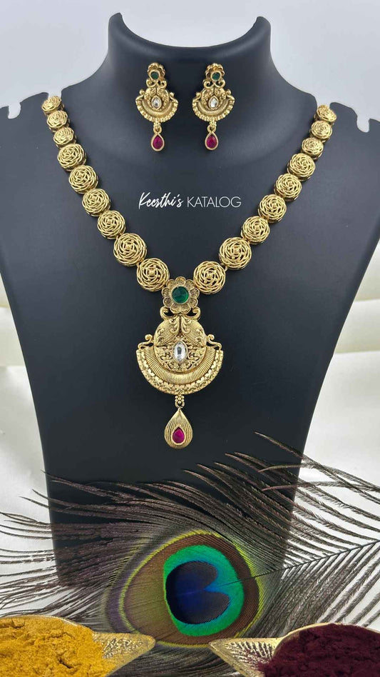 KN1181 - Kerala Kasavu Necklace