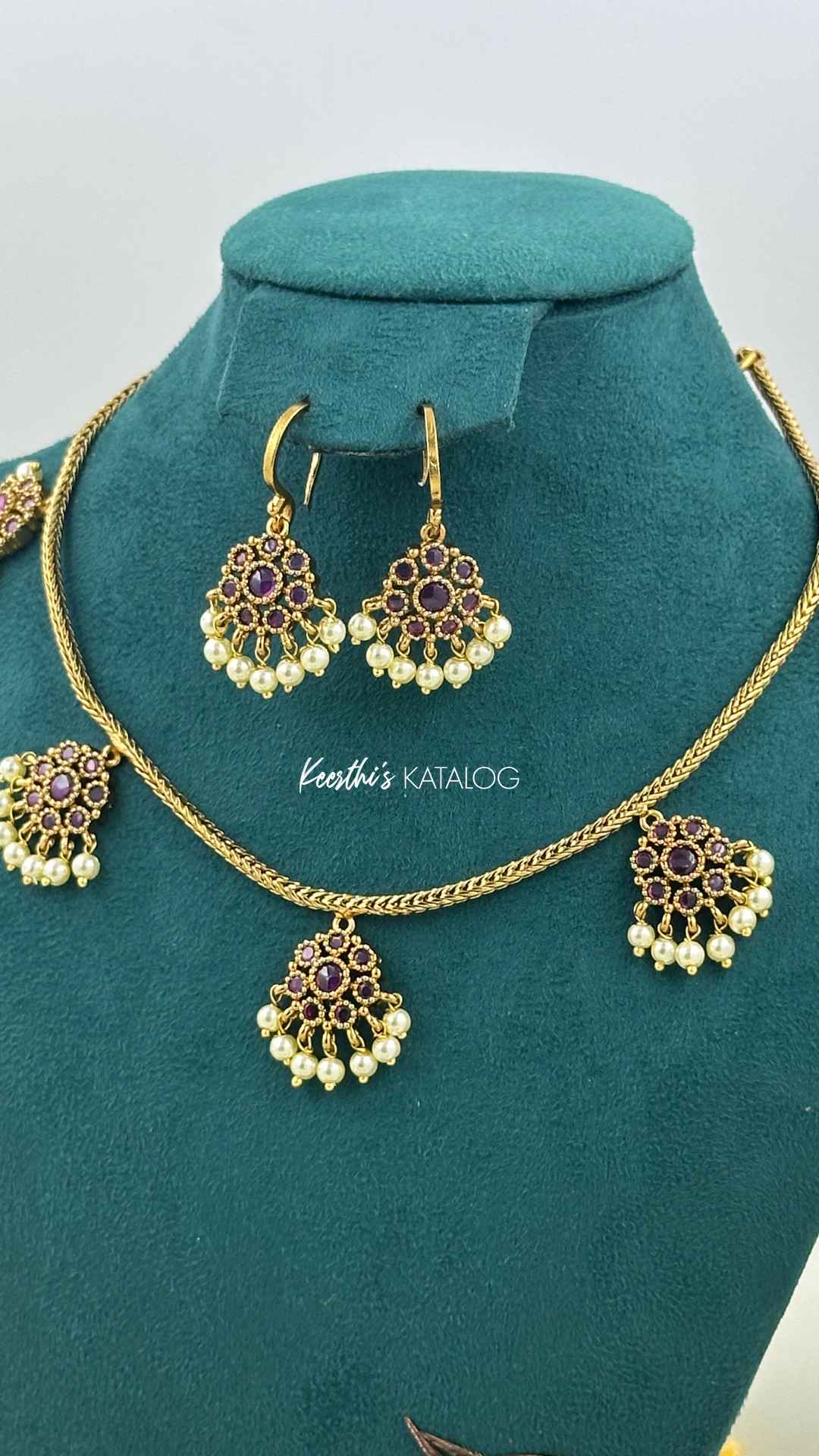 KN1220 - Dahlia Pearl Drop Necklace