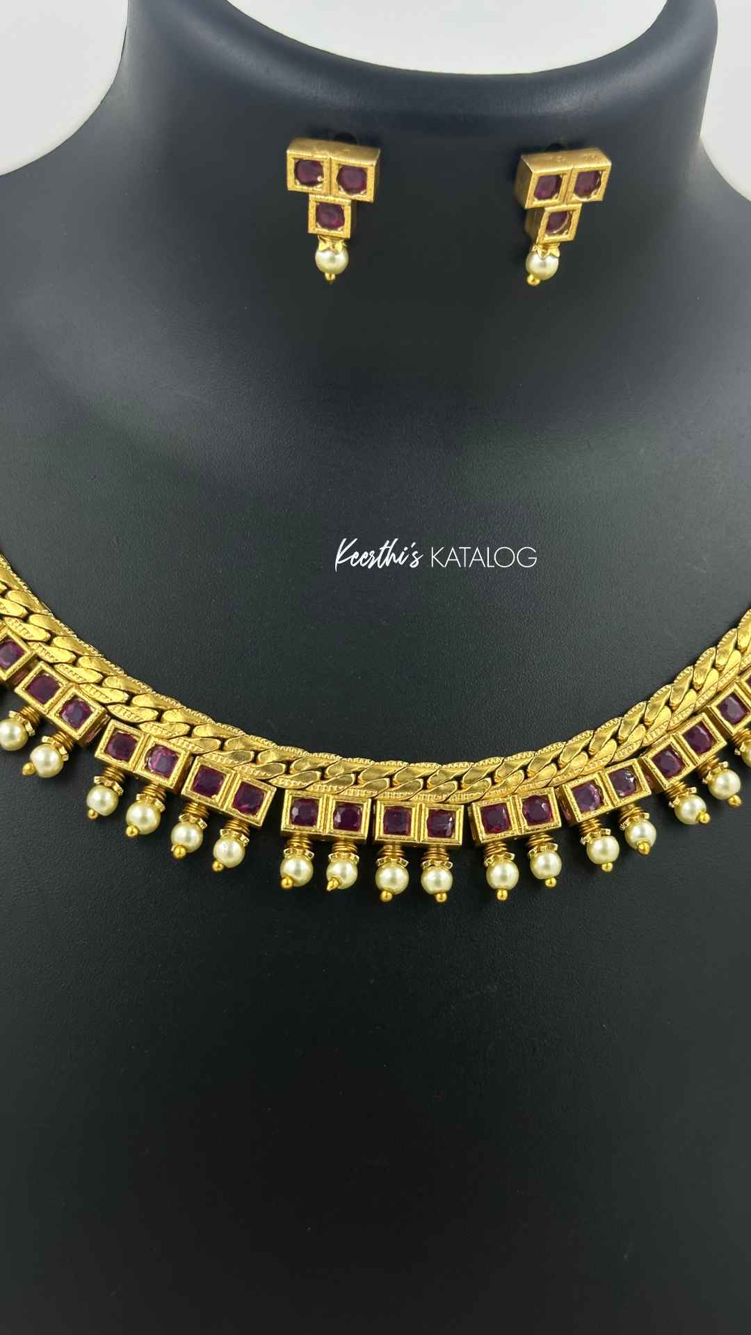KN1207 - Ruby Mosaic Necklace