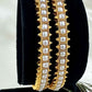KB1007 - Pearl Charm Bangle - Set of 2