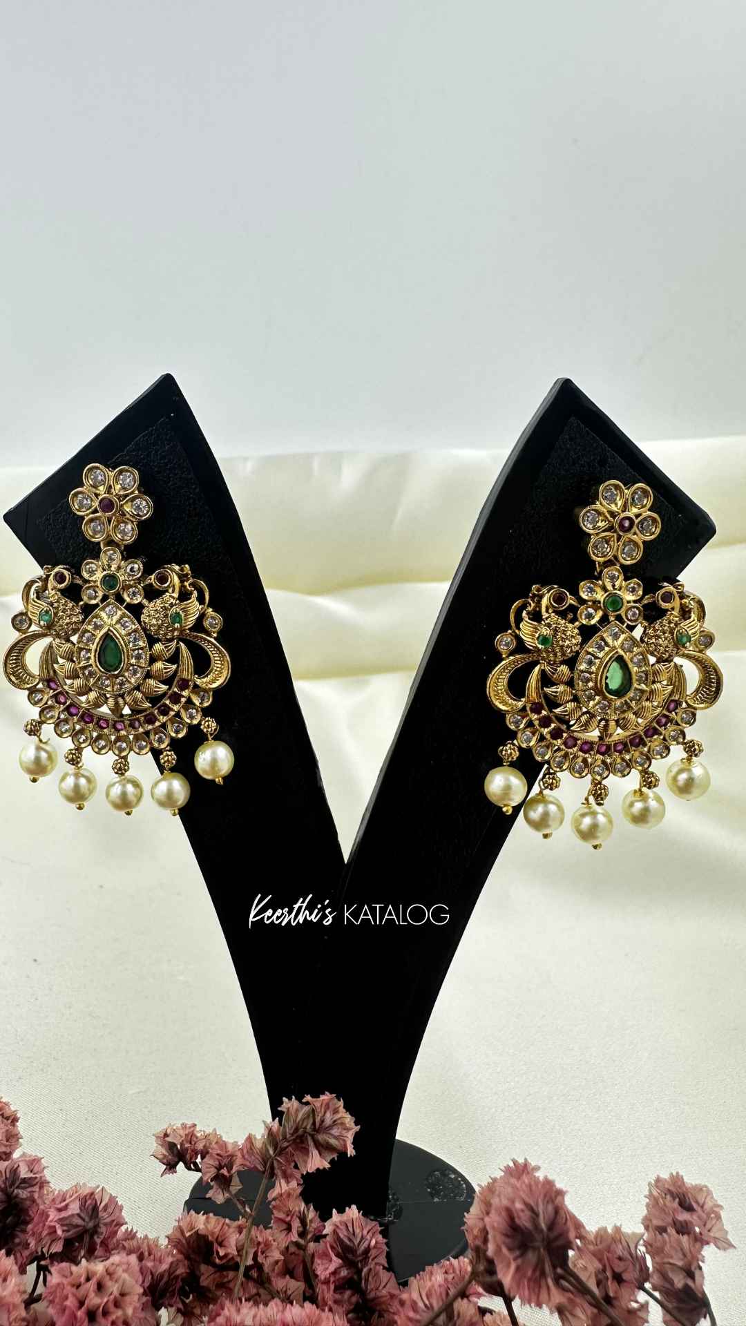KE1008 - Peacock Pearl Earrings
