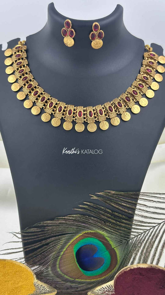KN1141 - Swarna Mudra Necklace Set