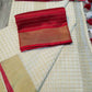 KS1000 - Kerala Red Pearl Linen Handloom Saree