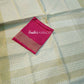 KS1003 - Kerala Pink Pearl Linen Handloom Saree