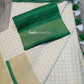 KS1004 - Kerala Green Pearl Linen Handloom Saree