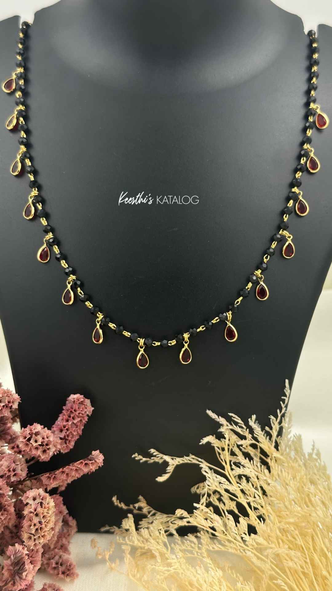 KG1037 - Garnet Teardrop Necklace