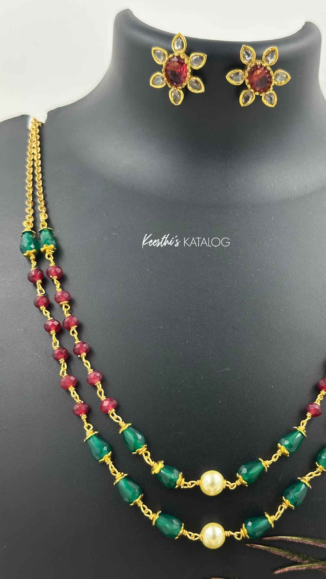KN1180 - Ruby Forest Necklace Set