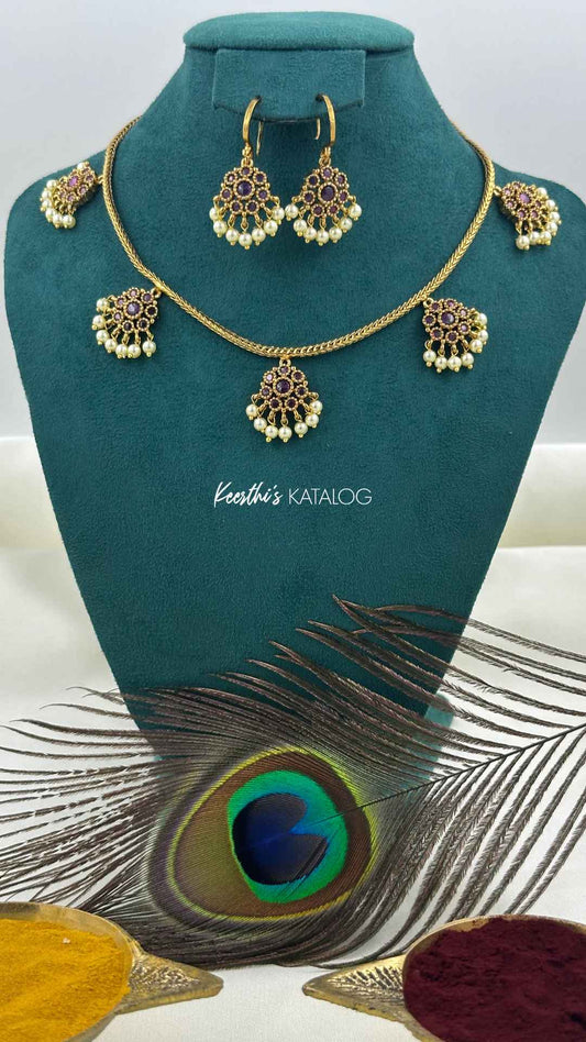 KN1220 - Dahlia Pearl Drop Necklace