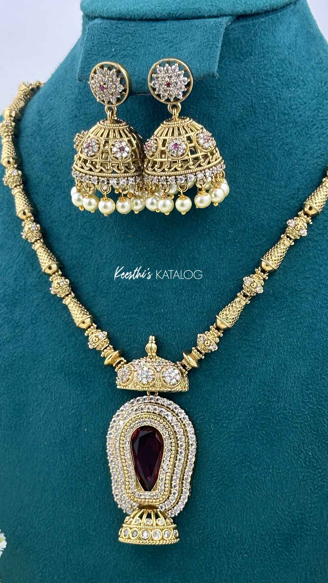 KA1090 - Amrita Kalash Necklace (Red)