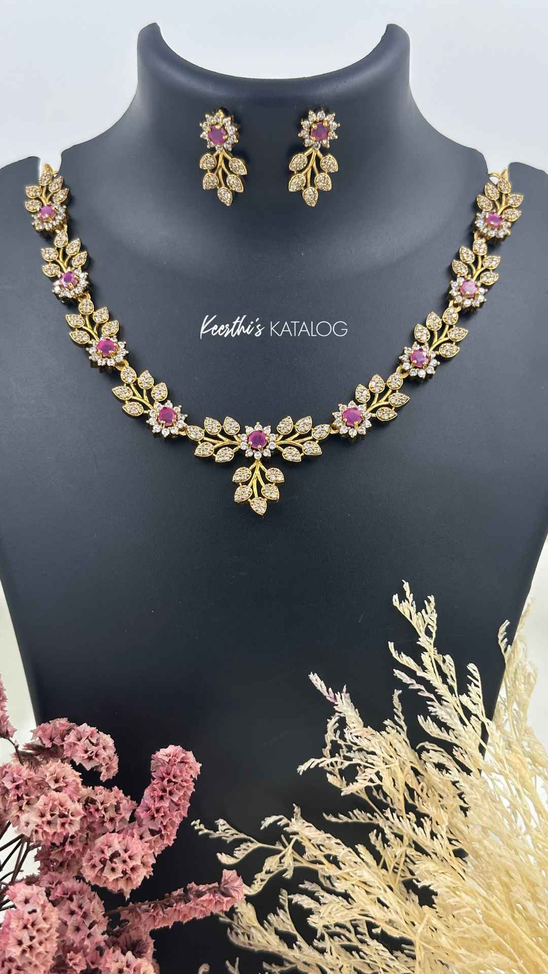 KA1080 - Rosé Vrindavan Necklace