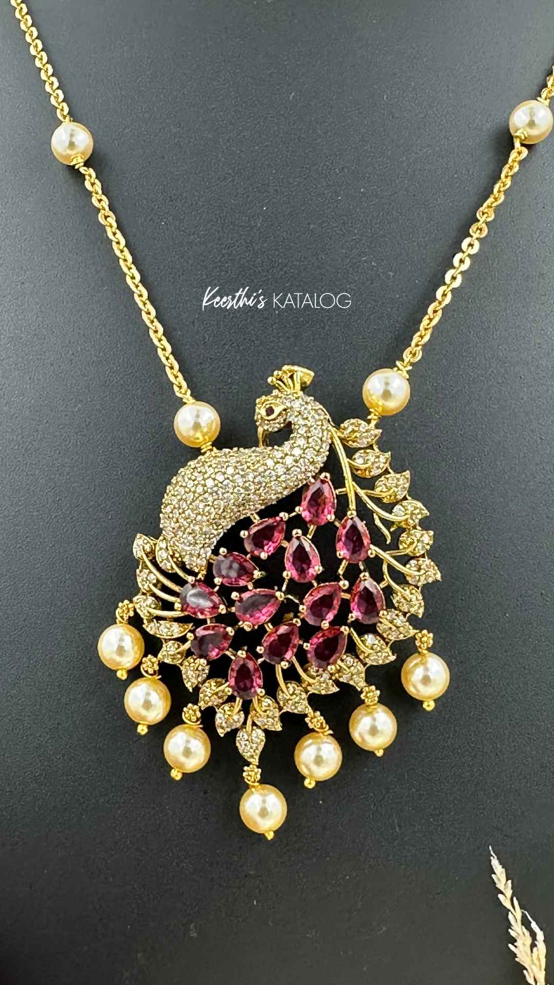 KN1186 - Mayura Ruby Pendant Set