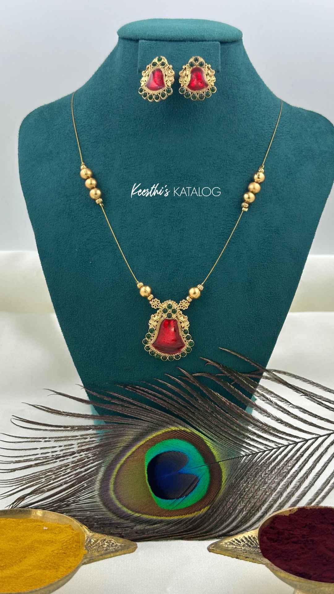 KN1227 - Scarlet Dewdrop Necklace