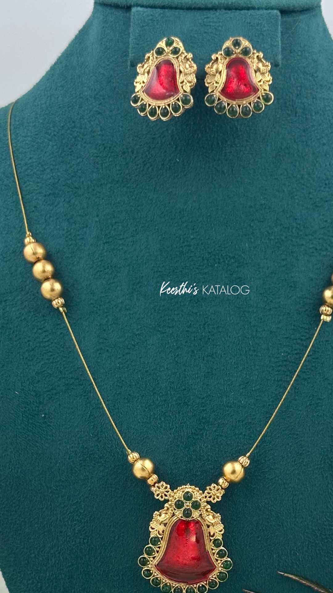 KN1227 - Scarlet Dewdrop Necklace