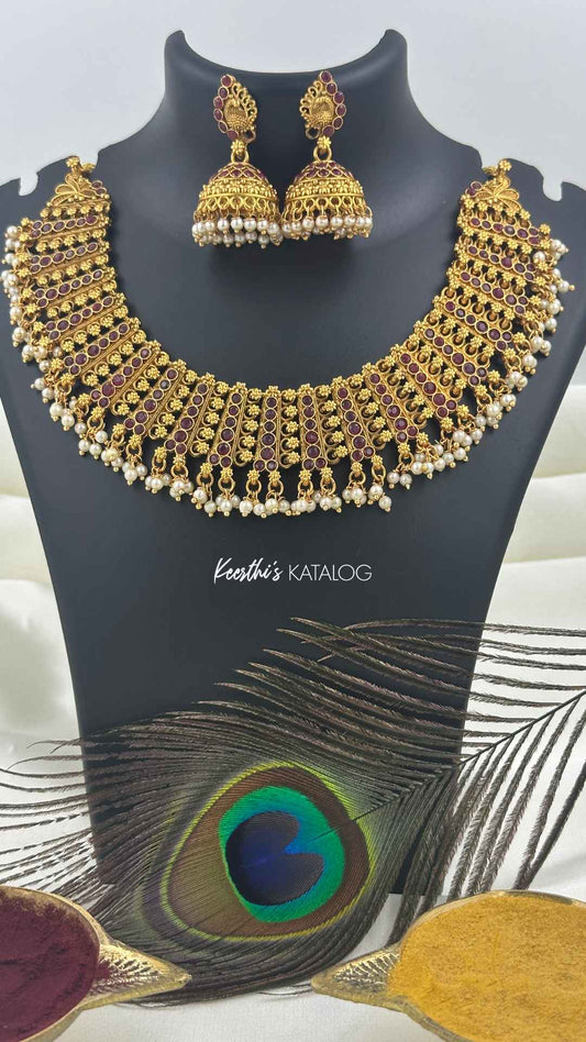 KN1198 -  Malabar Manikyam Necklace