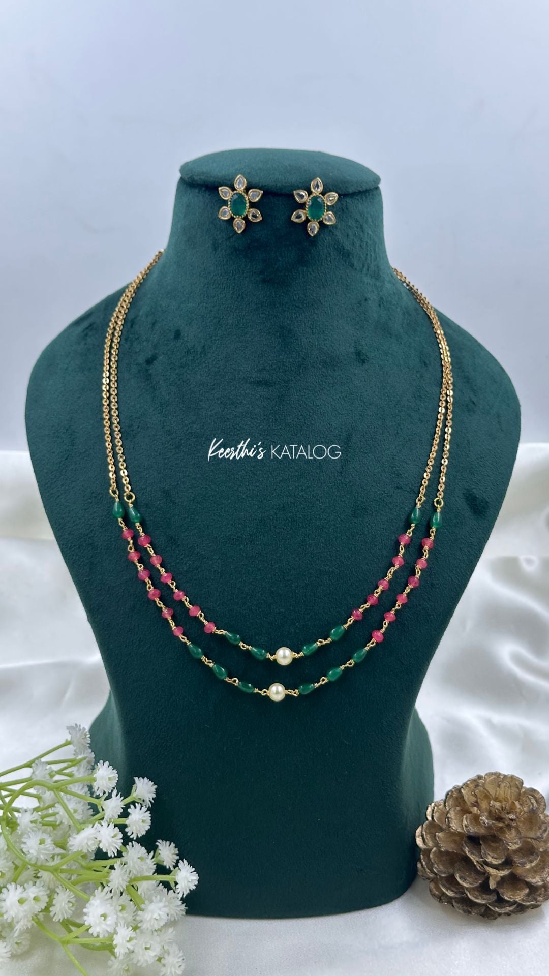 KN1180 - Ruby Forest Necklace Set